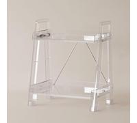 OWKAY Estante Multicapa Móvil Carro De Mesa De Centro Transparente Adornos De Piso De La Sala De Estar Estantería Individual Carro De Almacenamiento Multicapa