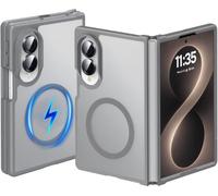 OWKEY Custodia per Samsung Galaxy Z Fold 8, adatta per MagSafe, nero | Protezione cerniera,Protezione contro le cadute di Mil-Grade,Antiurto,Antiscivolo,Sottile Sottile Traslucido Opaco Retro Hard