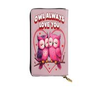 Owl Always Love You - Portafoglio lungo in pelle da donna, 12 scomparti per carte di credito, tasca per monete con cerniera, scomparti per contanti, elegante borsa a mano per uso quotidiano