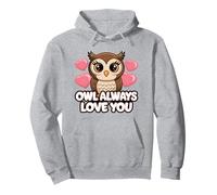 Owl Always Love You - Simpatico animale del bosco con cuori rosa Felpa con Cappuccio