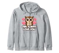 Owl Always Love You - Simpatico animale del bosco con cuori rosa Felpa con Cappuccio
