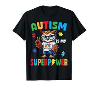 Owl Autism Is My Superpower Accetta Sostieni Amore Speranza Orgoglioso Maglietta