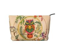 Owl Beliefs - Trousse per trucchi in velluto a coste, versatile, con cerniera, per uso quotidiano e organizer da viaggio, Nero , Taglia unica