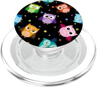 Owl Bird Horned Owl Nocturnal Spotted Black Baby Owl PopSockets PopGrip per MagSafe