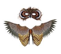 Owl Costume Kids Halloween Ala aquila calva vivace con maschera per ragazzi ragazze una taglia una taglia si adatta alla maggior parte dei costumi di animali da trave per cosplay, festa a tema, gioca