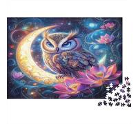Owl Crescent Puzzles 1000 Pezzi Materiale Riciclabile Mandala Art Senior Puzzles Molto Difficile Impegnativa Gioco Educativo per Uomini 70x50cm/1000pcs