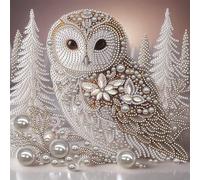 Owl Diamond Art Kits with Pearls for Adults,5D Special Shaped DIY Partial Drill Diamonds Dots Gem Art Kits for Adults Gift Home Wall Decor Diamond Dots Paintings 30x30cm