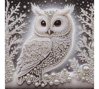 Owl Diamond Art Kits with Pearls for Adults,5D Special Shaped DIY Partial Drill Diamonds Dots Gem Art Kits for Adults Gift Home Wall Decor Diamond Dots Paintings 30x30cm