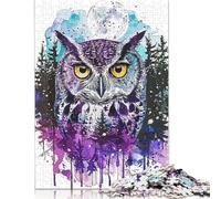 Owl Double Exposure Paint Puzzle Impossibili 1000 Pezzi Decorazione Per La Casa. Giochi Rilassamento E Intelligence Per Adulti E Ragazzi Da 14 Anni 1000pcs (38x26cm)