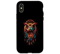 Owl Dreamcatcher Native American Indian Feathers Arts Custodia per iPhone X/XS