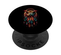 Owl Dreamcatcher Native American Indian Feathers Arts PopSockets PopGrip Adesivo