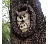 Owl Face Tree Hugger Ornament Yard Decorations per il portico del patio