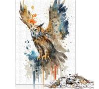 OWL FLYING Puzzle Impossible 1000Pcs Decorazione Per La Casa. Giochi Rilassamento E Intelligence Per Adulti E Bambini Da 12 Anni 1000pcs (38x26cm)