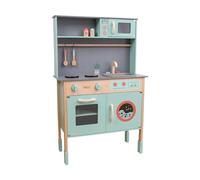 Owl & Fox Set da cucina in legno, gioco di finzione per ragazze e ragazzi con lavello, piano cottura, rubinetti, forno a microonde, lavatrice, utensili, sostenibile FSC, tradizionale ed elegante, dai