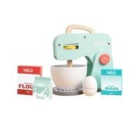 Owl & Fox Set da forno in legno, giocattolo da cucina, set di mixer da forno con accessori; gioco di ruolo da cucina per bambini dai 3 anni in su, dimensioni 20 x 12 x 23 cm, turchese