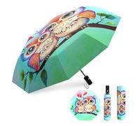 Owl Gifts Ombrello portatile Bird Owl Ombrello compatto da viaggio pieghevole automatico Ombrelli invertiti per pioggia Ombrelli antivento Aperto Chiudi Ombrello parasole automatico Ombrello per