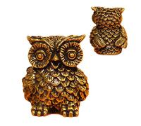 Owl Hinge Decor - Vintage Brass Cabinet Hinge Topper, Decorative Owl Corner Ornament for Door Hinges, Heavy Duty Metal Cabinet Accent for Bookshelf Dorm Bedside Indoor Room