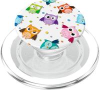 Owl Horned Nocturnal Barn Bird Animal Spotted Black PopSockets PopGrip per MagSafe