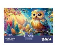 Owl in Forest, Berries, Flowers, Sunlit Scenery Puzzle Da 1000 Pezzi Owl Perfetto Per Le Serate Di Puzzle in Famiglia, Adulti E Bambini 70x50cm/1000pcs