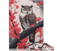 Owl Japanese Painting Jigsaw Puzzle Impossible 1000 Pezzi Decorazione Per La Casa. Giochi Rilassamento E Intelligence Per Adulti E Bambini Da 12 Anni 1000pcs (38x26cm)