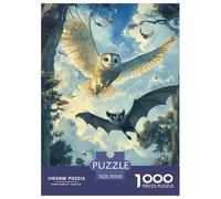 Owl Jigsaw Puzzle Impossibili 1000Pcs Decorazione Per La Casa. Giochi Rilassamento E Intelligence Per Adulti E Ragazzi Da 14 Anni 70x50cm/1000pcs