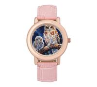 Owl Mama and Little Orologio da polso personalizzato da donna, alla moda, con cinturino morbido, regalo per compleanni e San Valentino