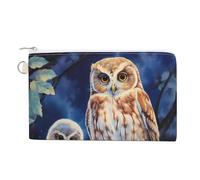 Owl Mama and Little - Portamonete in tela personalizzato, per cambio portamonete, piccole borse per il trucco, per uomo e donna, 19,1 x 11,6 cm, Stile:, Taglia unica, MHXYZHW