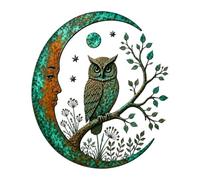Owl Metal Wall Art - Metal | Rustic Tree Celestial Forest Wall Decor