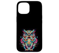 Owl Midcentury Mid Century Retro Hoot Animal Custodia per iPhone 15