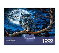 Owl Moon Tree 1000 Pezzi Puzzle Premium Nocturnal Wisdom Art Set Puzzle Cartone Robusto - Puzzle Coppia Ultra Difficile, Top Valutato, Regalo Di Natale Perfetto Per Tutti 52x38cm/1000pcs