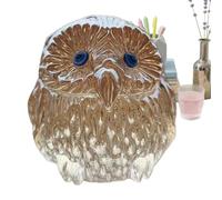 Owl Ornament, Sparkling Figurine Decor, White Accent Sculpture, Shimmer Detail Display Charm, Elegant Home Highlight Function, Visual Atmosphere Enricher, Owl Figurine for Living Room Bedroom