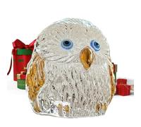 Owl Ornament - Sparkling White Figurine for Elegant Home Décor, Detailed Owl Statue with Lifelike Design, Decorative Accent for Christmas Thanksgiving Birthdays Family Friends Living Room Bedroom
