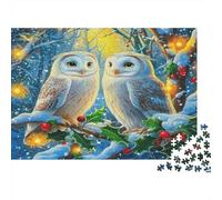 Owl Puzzle for Adults Kids Two Owls with Lights 1000Pc Educational Games for Wall Decor 70x50cm/1000pcs
