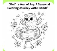 “Owl’s Year of Joy: A Seasonal Coloring Journey with Friends”