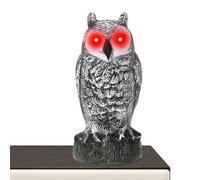 Owl Scarecrow - Falso gufos con occhi lampeggianti, suono, rilevatore di movimento | Statue di gufos repellente per uccelli, esca da resistente alle condizioni meteorologiche anti-fade per giardino