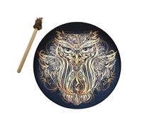 Owl Shaman Drum - Tamburo siberiano "Owl's Sound" Deep Bass Divine Sound, Musica Spirituale Shaman Drum Deep Bass Voice of God Regalo per gli amanti | Tamburo lunare sciamano alchemico con baguett