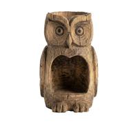 Owl Shaped Bird Feeder - Patio Tit Feeding Station, Waterproof Tree-mounted Resin Owl Statue Bird Feeder, Sparrow Feeding Station | For Outdoor Garden Backyard Patio Yard Porch