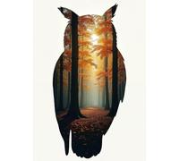 Owl Silhouette Notebook: Softcover, 240 Lined Pages, Glossy