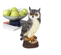 Owl Statue Decor, Outdoor Garden Owl, 6.69x2.95in Realistic Animal Scare, Serious Expression Design, Weather-Resistant Material for Patio, Roof, Pond, Yard, Balcony, Fireplace