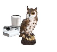 Owl Statue, Resin Owl, 6.69x2.95x3.94 Inches, Realistic Animal Scare Ornament with Serious Expression, Garden Decor for Pool, Yard, Patio, Lawn, Pond, Balcony, Fireplace and Mantel