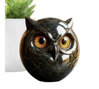 Owl Statue, Resin Sculpture, Animal Figurine, Desktop Ornament Decor, Hand Painted Detail, Medium Size, Bronze Finish, for Patio, Table, Mantel, Bedroom, Bookshelf, Yard, Garden, 3.94x3.94x3.94inches
