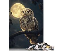 Owl Under Full Moon Puzzle Impossible 1000Pcs Decorazione Per La Casa. Rilassamento E Intelligence Per Adulti E Bambini Da 12 Anni 1000pcs (40x28cm)