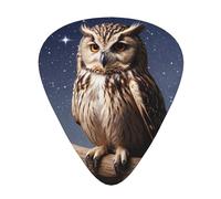 Owl under the moon - Set di 12 plettri per chitarra, sottili, medi e spessi, adatti per chitarra, basso, chitarra elettrica e ukulele