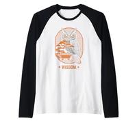 Owl Wisdom Bonsai Arte Giapponese Amante del Giappone Maglia con Maniche Raglan