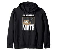 Owl You Need Is Math Insegnante Studente di Matematica Felpa con Cappuccio