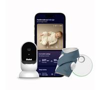 Owlet Dream Duo Smart Baby Monitor Gen1 Blue, Calzini Dream con approvazione FDA, Owlet Cam 2, rileva e notifica per frequenza cardiaca e ossigeno durante la visualizzazione del bambino in video WiFi
