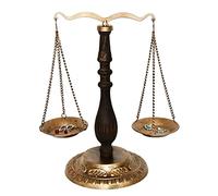 Owlgift Vassoio in metallo con scala di giustizia, espositore per gioielli, cosmetici, candelabro, legale, ufficio e avvocato, colore bronzo