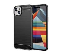 owlhold Cover per iPhone 15 Plus, Custodia Spazzolata e Fibra di Carbonio Morbido Silicone TPU Slim Fit Case, Antiurto, Antigraffio, Antiscivolo, Protezione Grado Militare, Nero