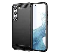 owlhold Cover per Samsung Galaxy S23+ / S23 Plus 5G, Custodia Spazzolata e Fibra di Carbonio Morbido Silicone TPU Slim Fit Case, Antiurto, Antigraffio, Antiscivolo, Protezione Grado Militare, Nero