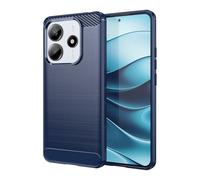 owlhold Cover per Xiaomi Redmi Note 14 5G (Non per 4G), Custodia Spazzolata e Fibra di Carbonio Morbido Silicone TPU Slim Fit Case, Antiurto, Antigraffio, Antiscivolo, Protezione Grado Militare, Blu